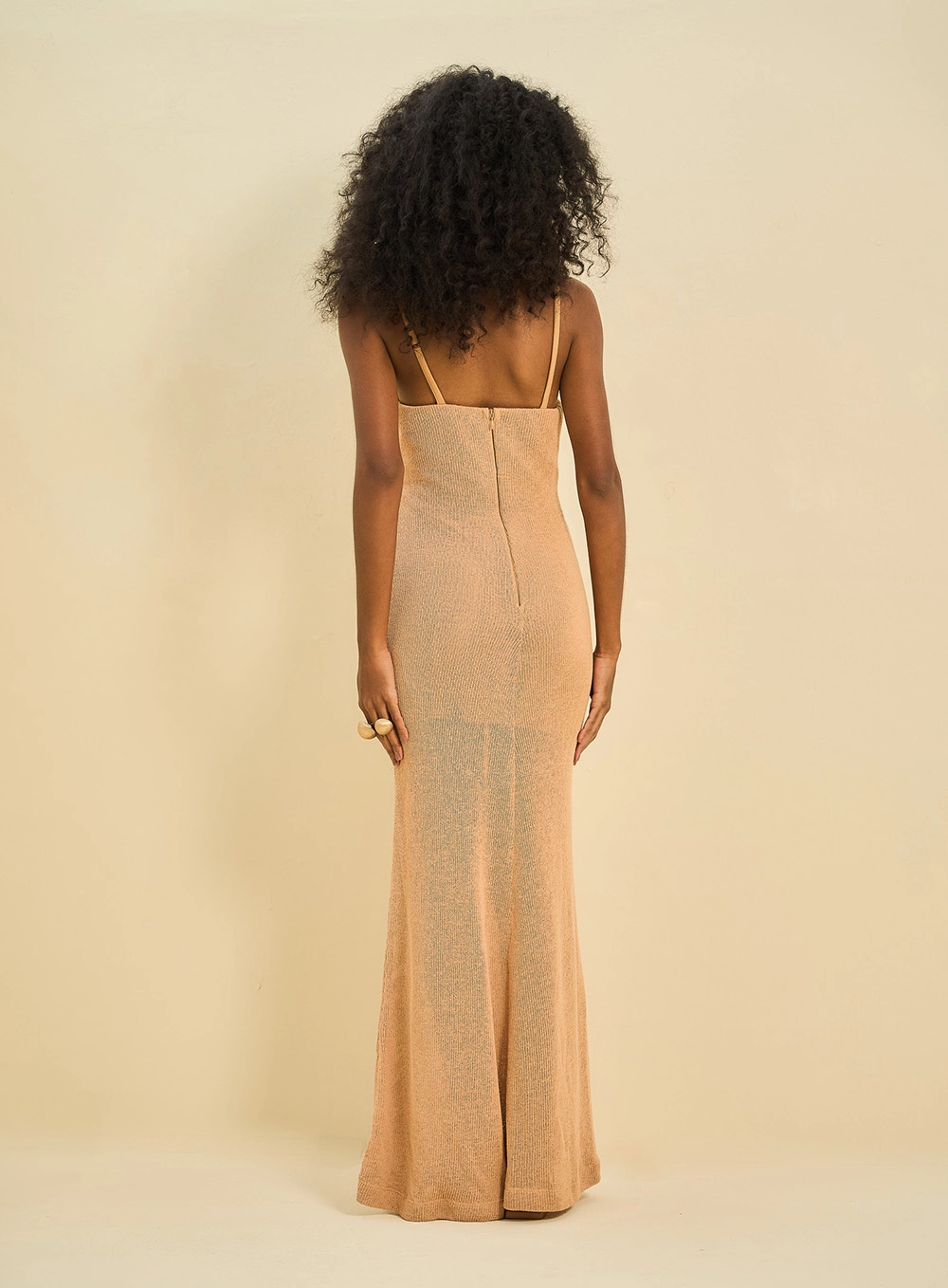 Vestido Basic Comfort Com Transparência Bege Bear 2
