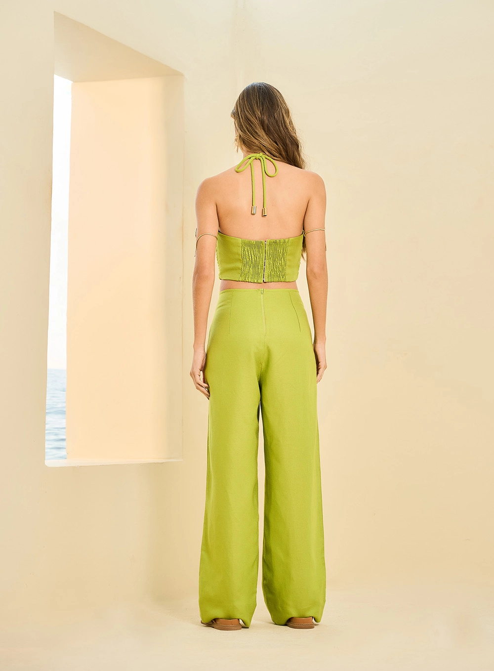 Macacão Basic Comfort Com Detalhe Metalizado Verde 3