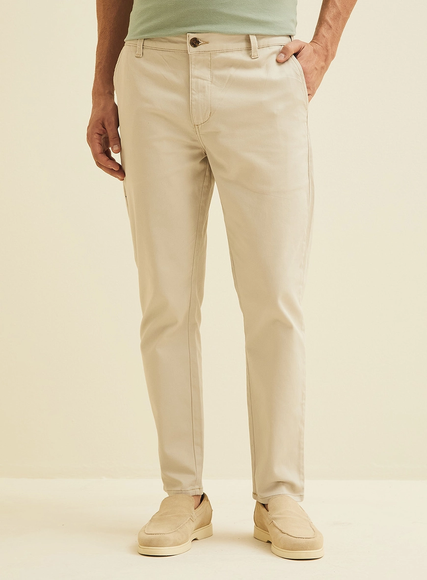 Calça Masculina Em Sarja Johann Bege Esquilo
