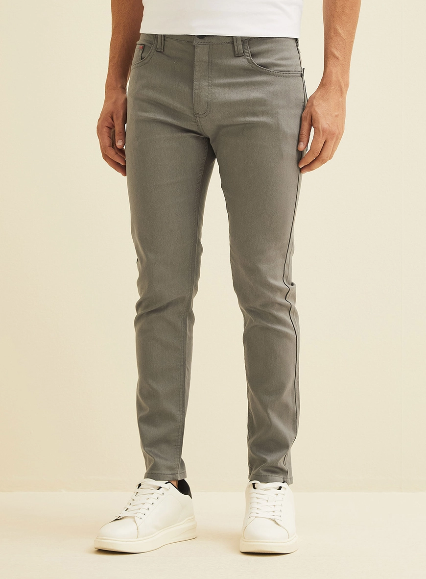 Calça Alexandre Em Sarja Cinza