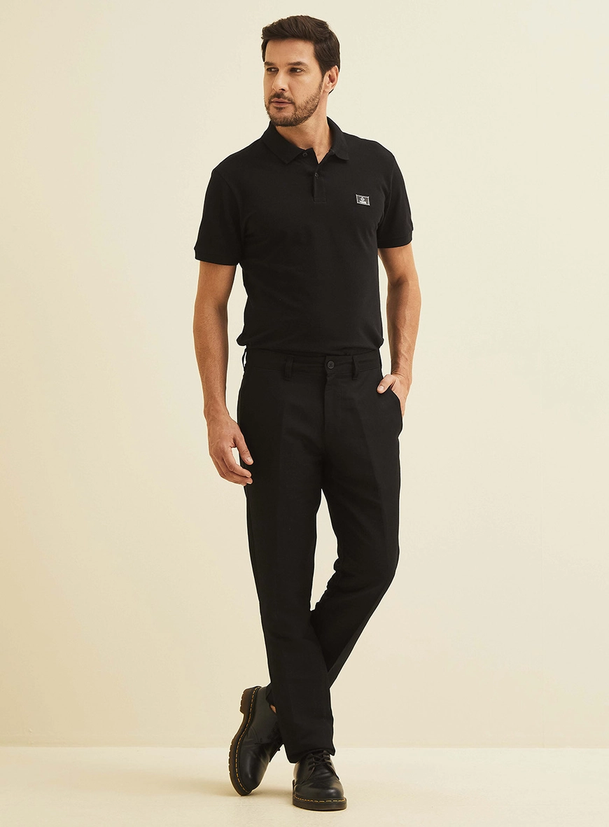 Calça Em Linho Vitor Preto