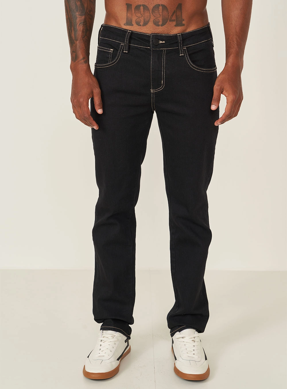 Calça Jeans Alex Black Denim Indigo Preto