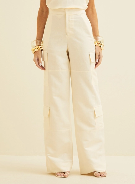 Calça Wide Leg Cargo