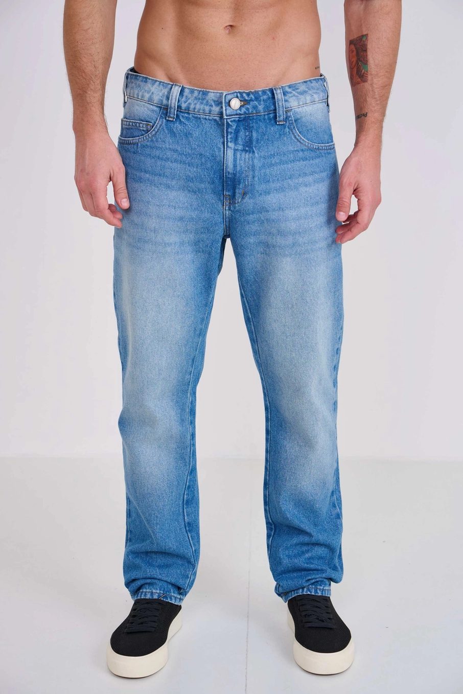 Calça Jeans Masculina Reta Índigo