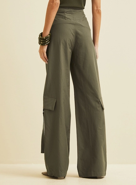 Calça Semi Bag Com Bolsos Cargo