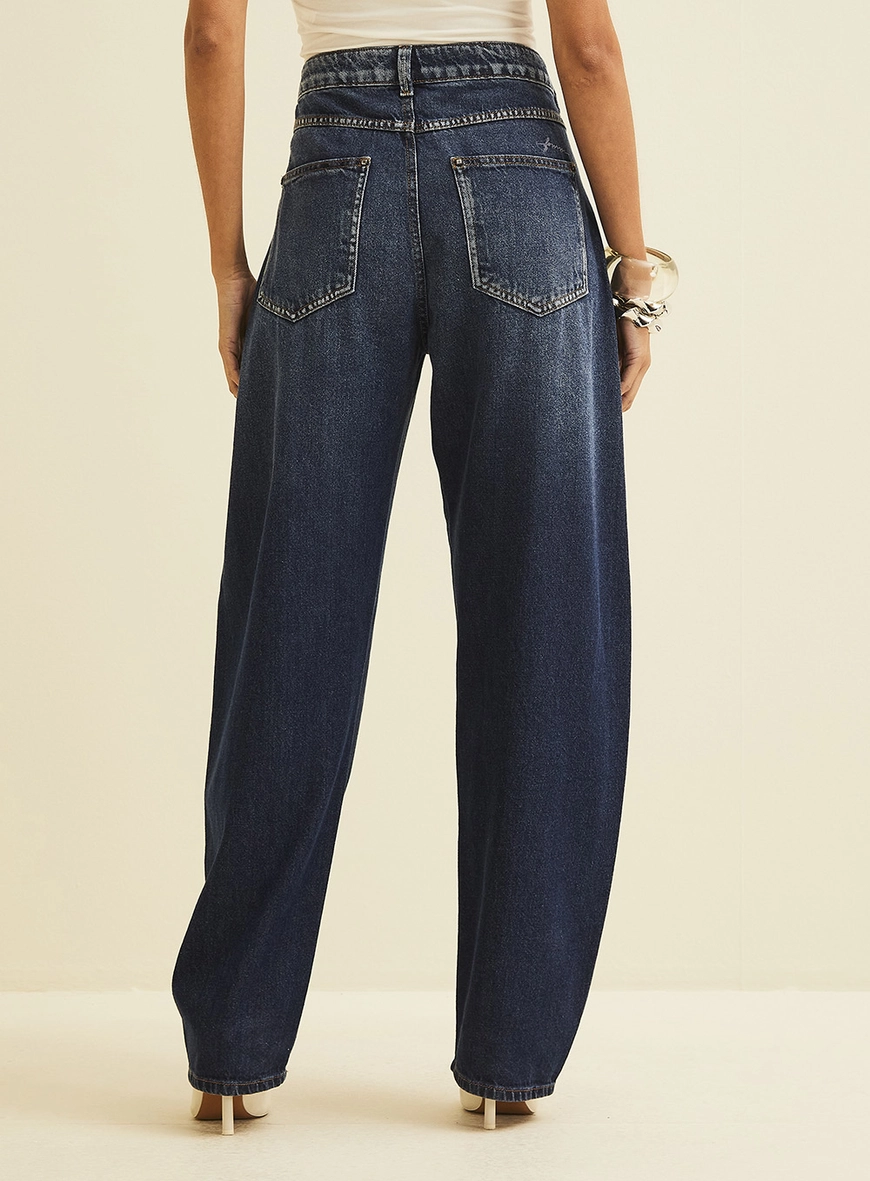 Calça Jeans Feminina Barril Índigo