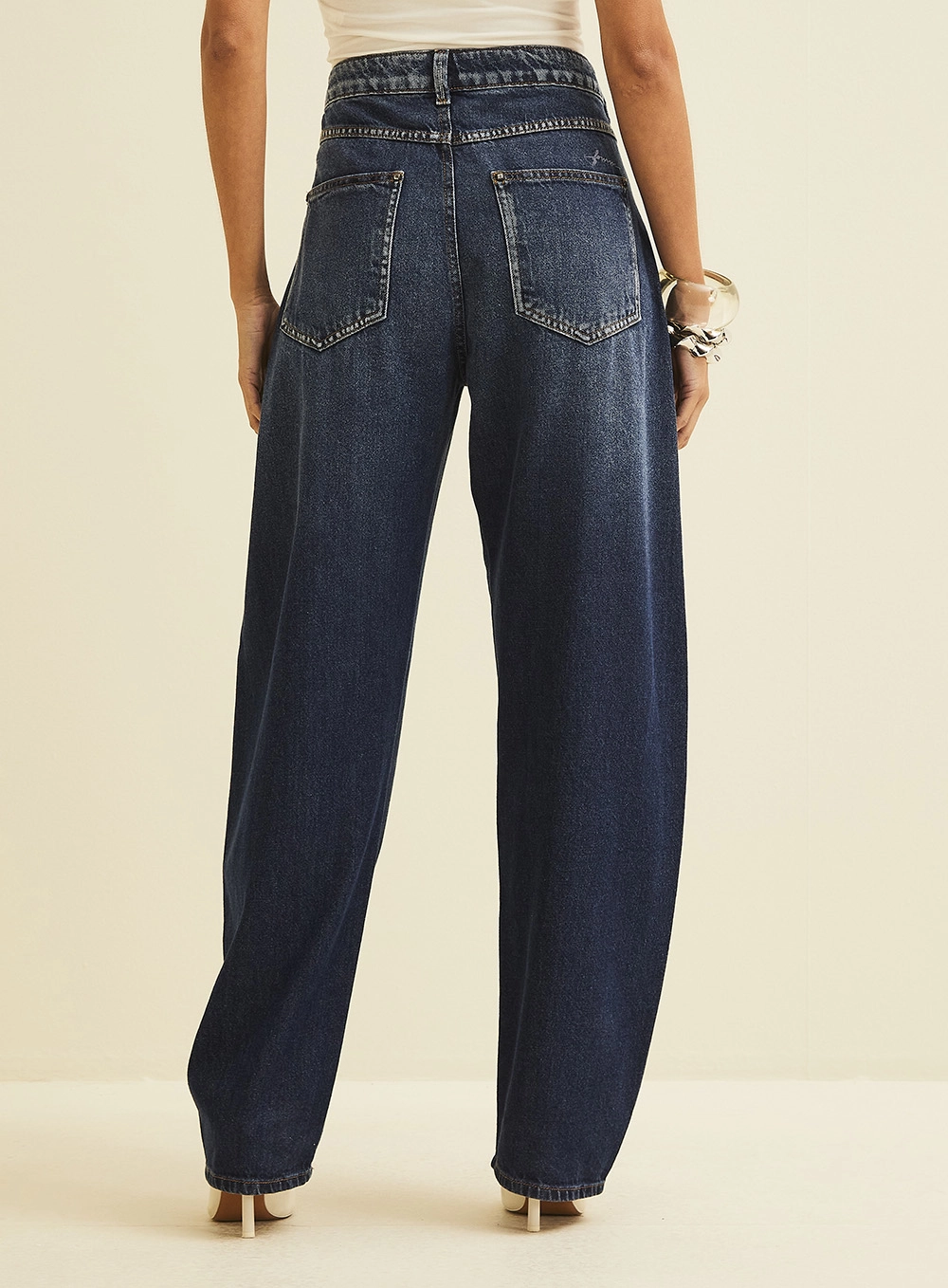 Calça Jeans Feminina Barril Índigo 4