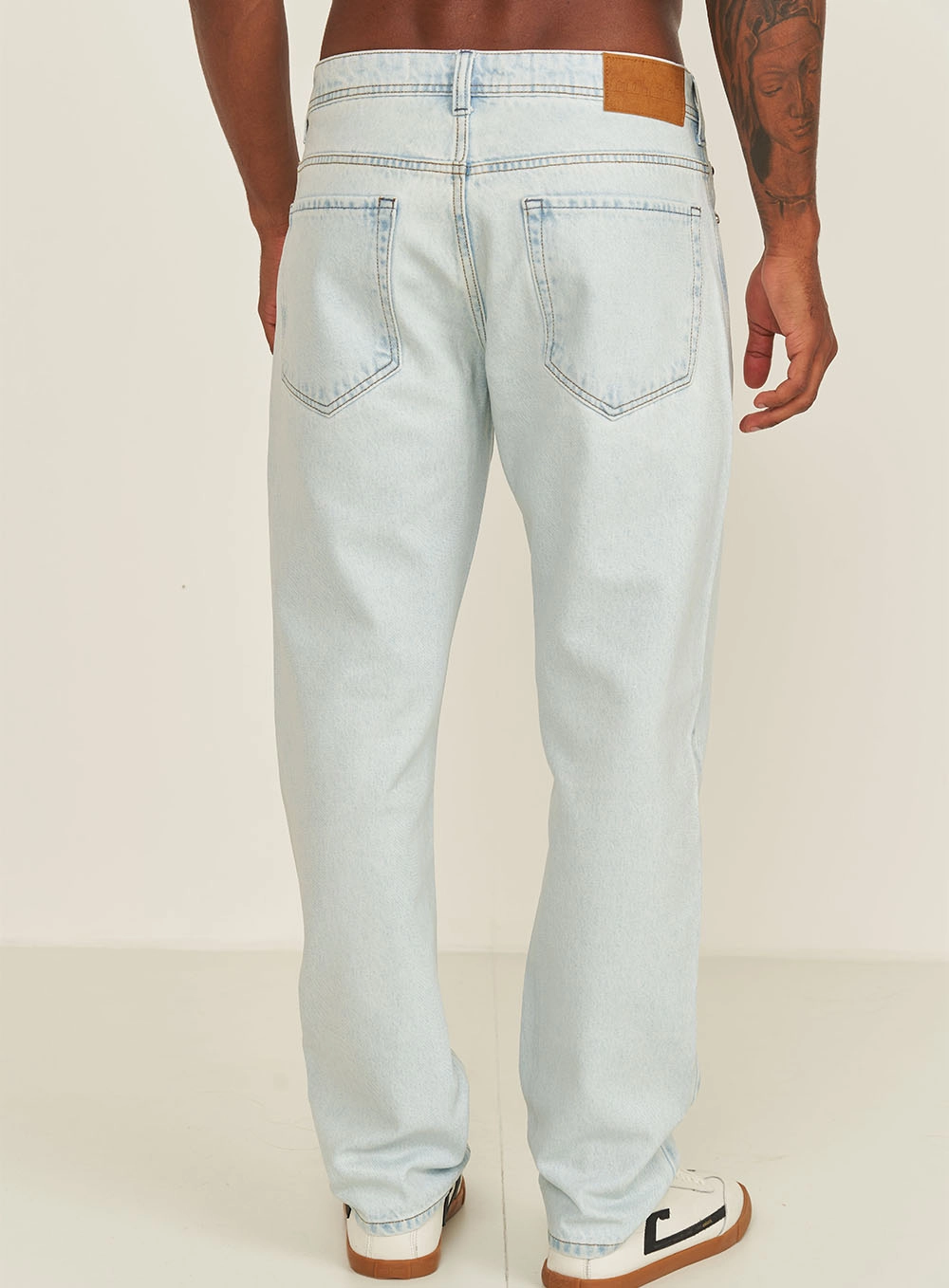 Calça Masculina Reta Resinada Índigo