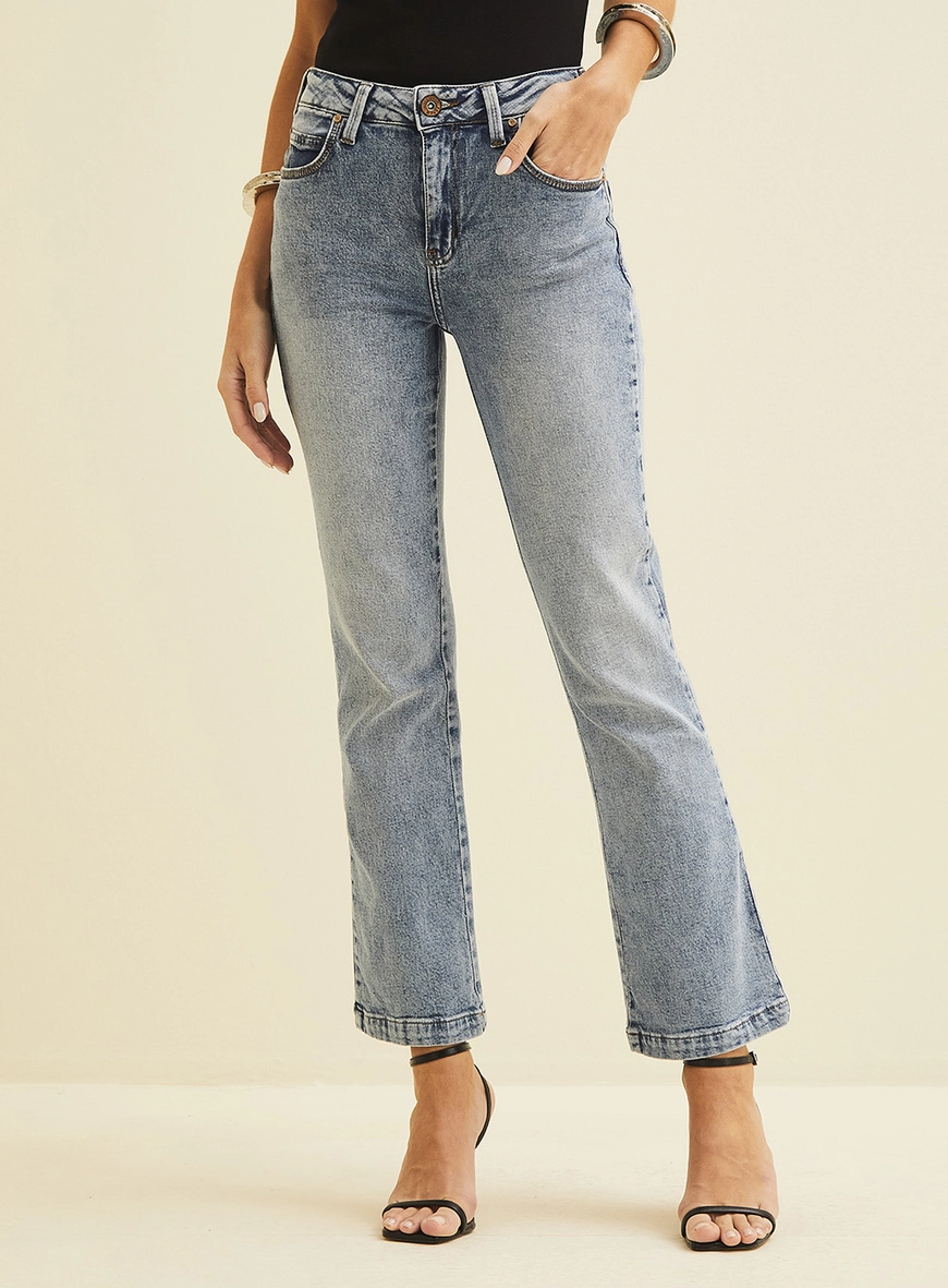 Calça Jeans Boot Cropped Índigo