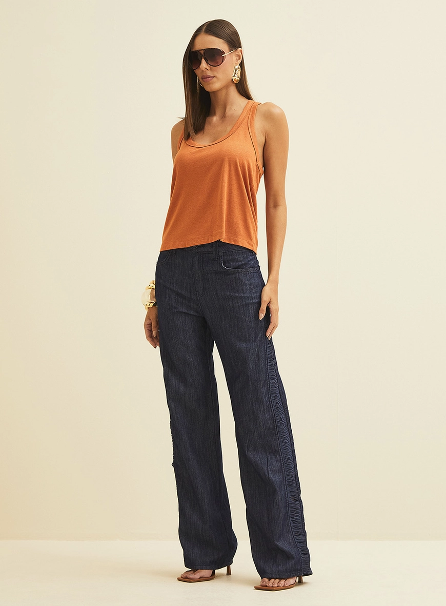 Calça Jeans Raquel Wide Leg Índigo
