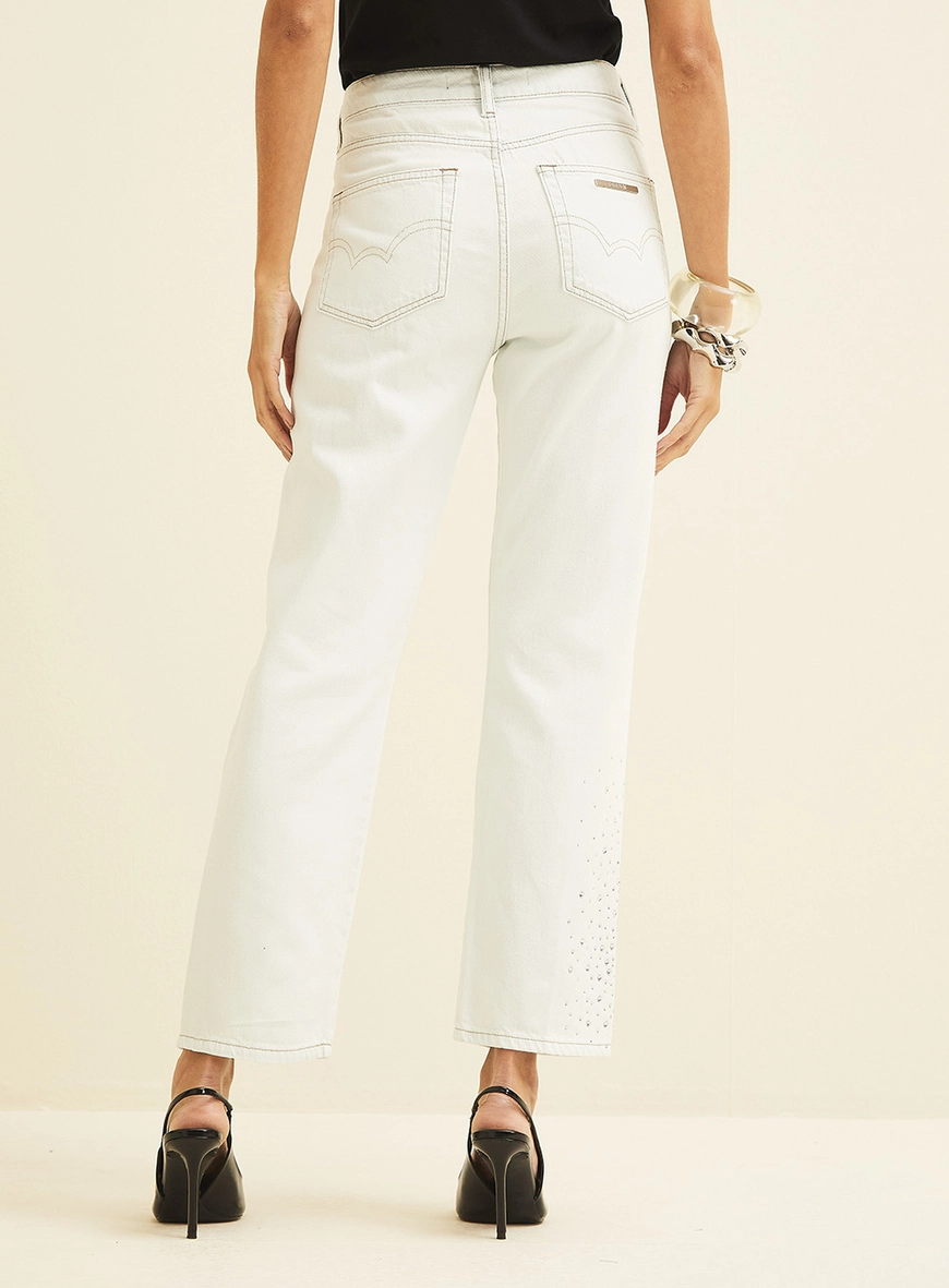 Calça Jeans Lola Com Aplicação Índigo