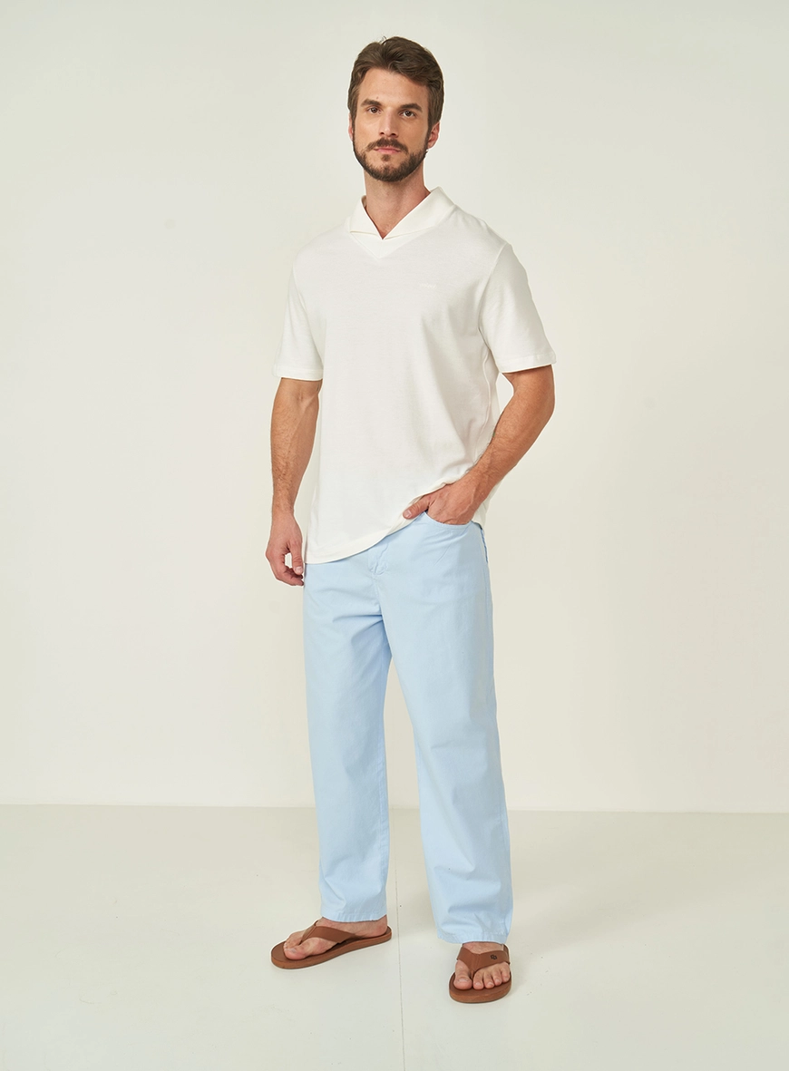 Calça Em Sarja Loose Fit