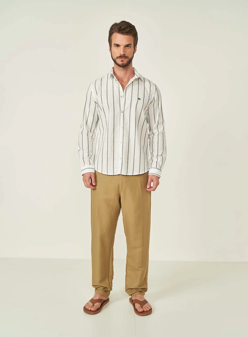 Calça Masculina Com Linho
