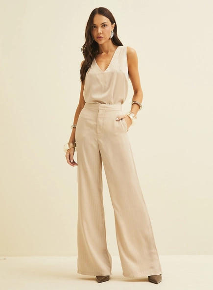 Calça Pantalona Metalizada