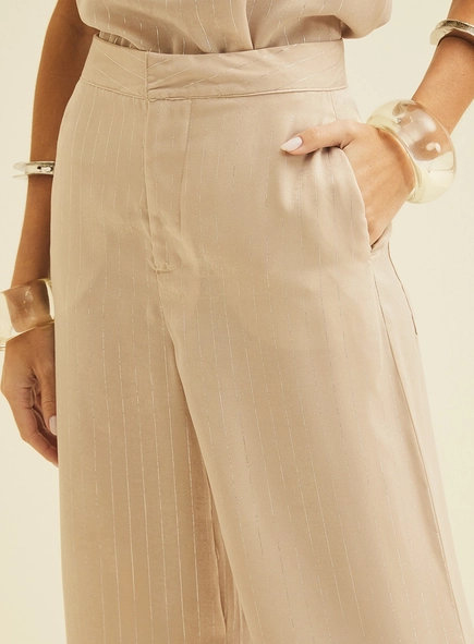 Calça Pantalona Metalizada