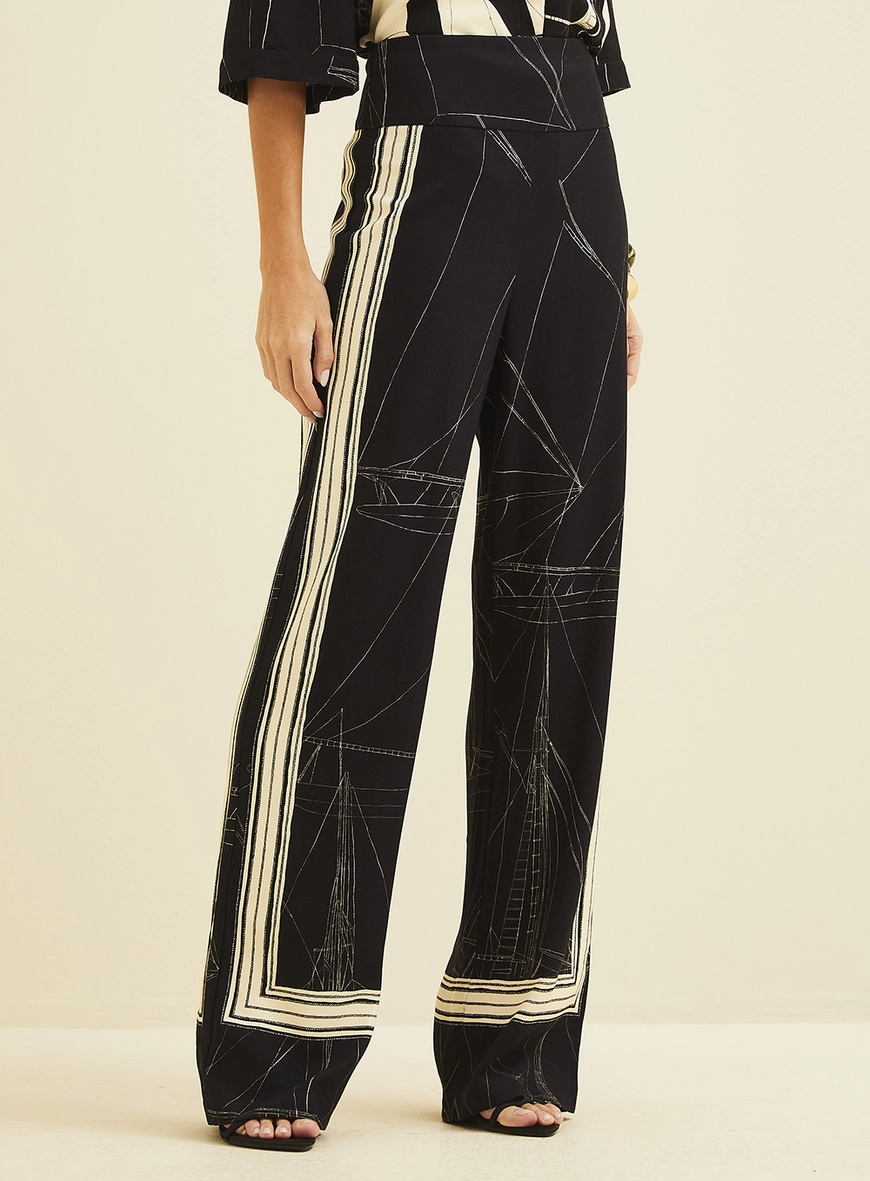 Calça Reta Estampada Estampados