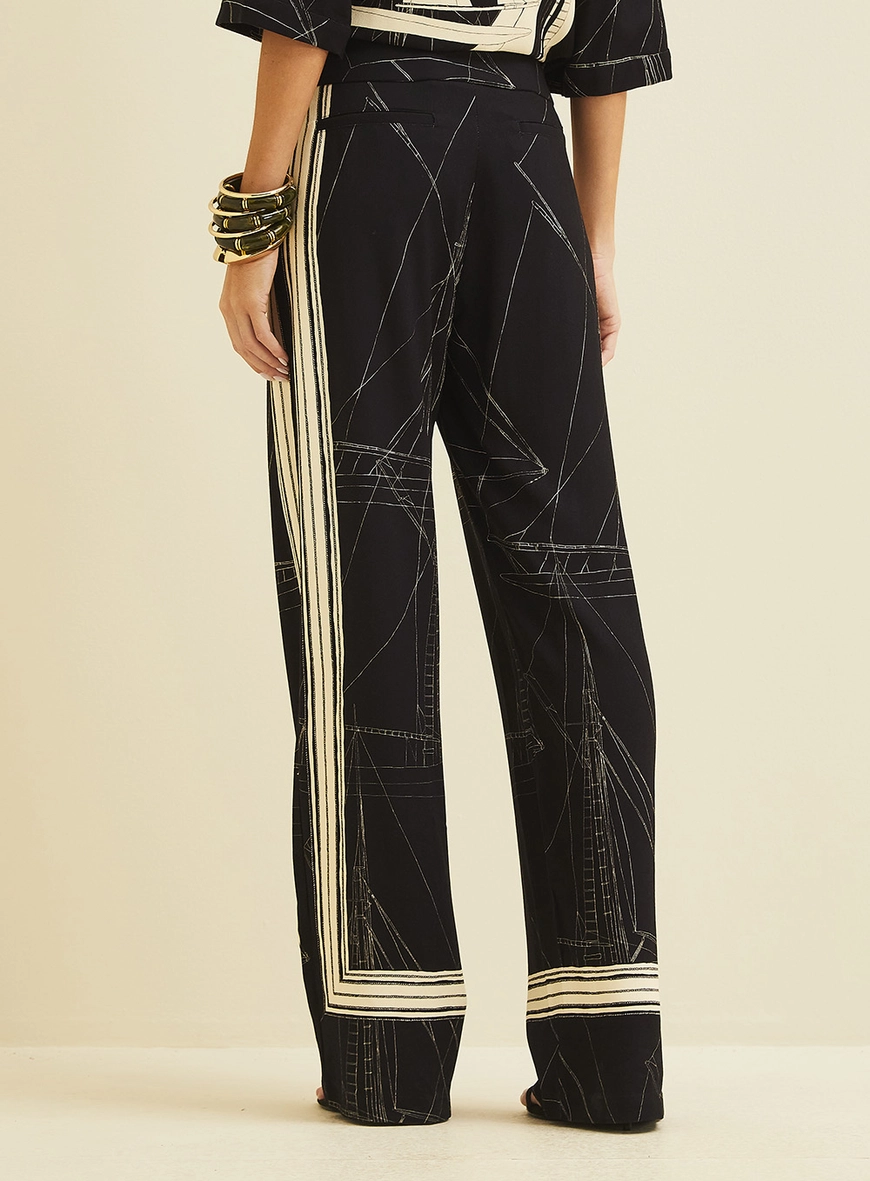 Calça Reta Estampada Estampados