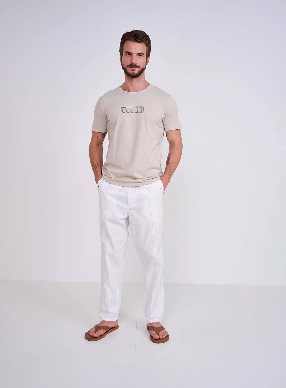 Calça Masculina Cós Com Elástico Off Shell