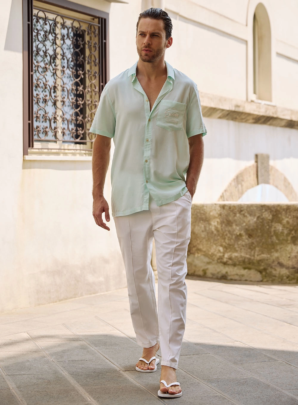 Calça Masculina Cós Com Elástico Off Shell