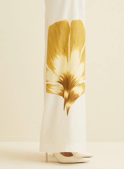 Calça Em Linho Com Estampa