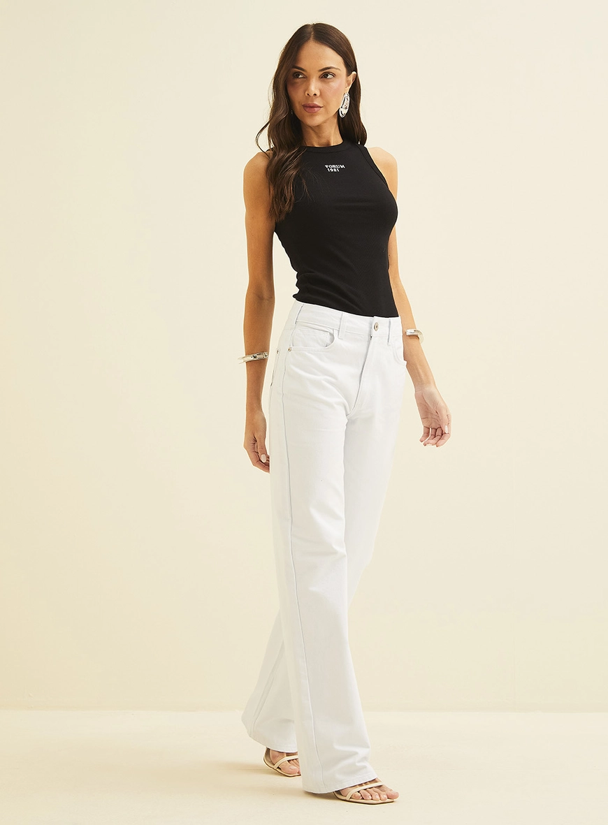 Calça Feminina Em Sarja Bella Branco