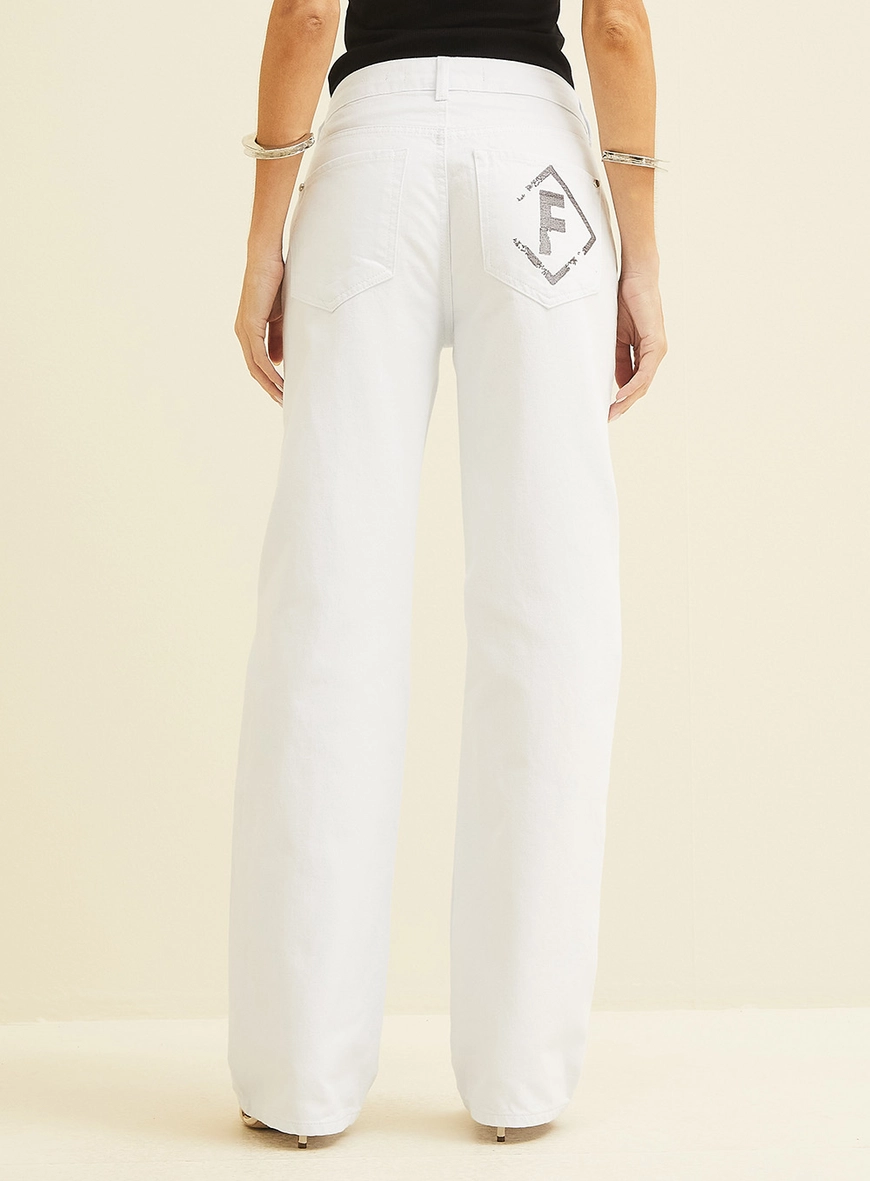 Calça Feminina Em Sarja Bella Branco