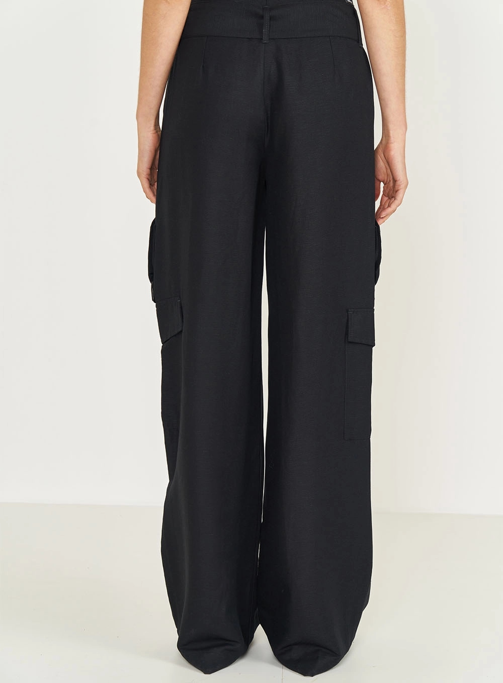 Calça Linho Com Cinto Preto