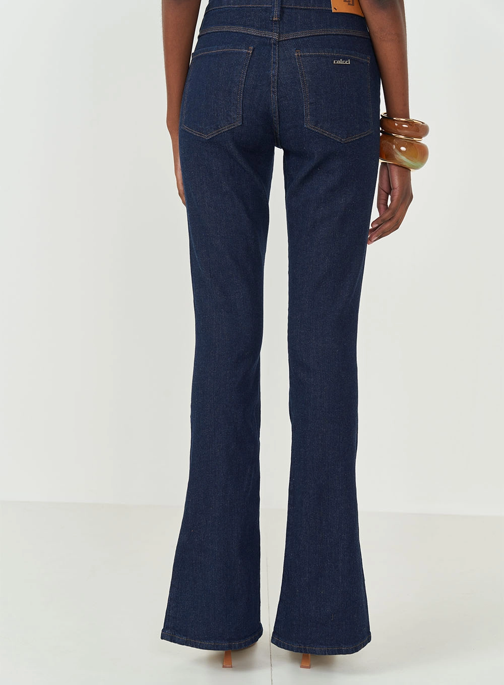 Calça Jeans Bia Reta Com Fenda Índigo