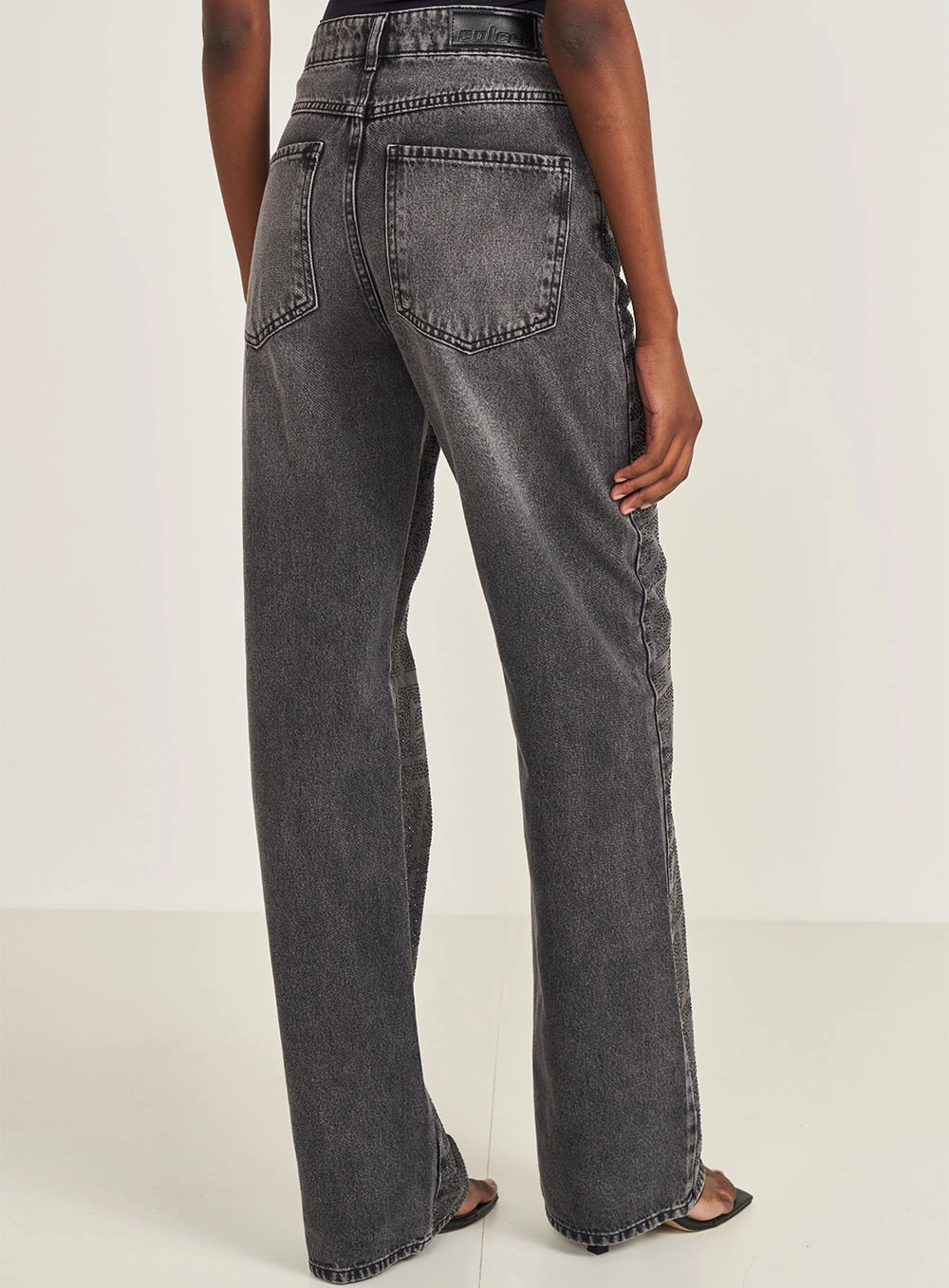 Calça Jeans Juliette Com Aplicação Indigo Preto
