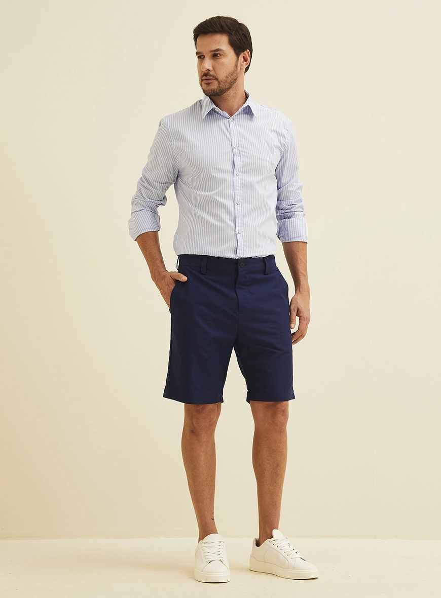 Bermuda Masculina Alfaiataria Reta - Dom Azul
