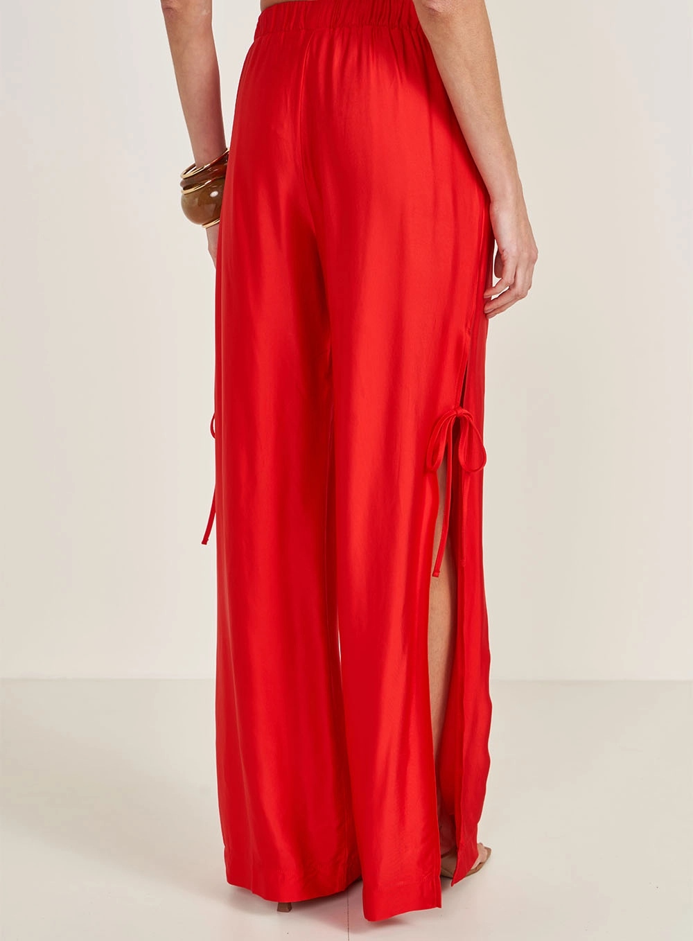 Calça Joana Com Fenda E Amarração Lateral Vermelho