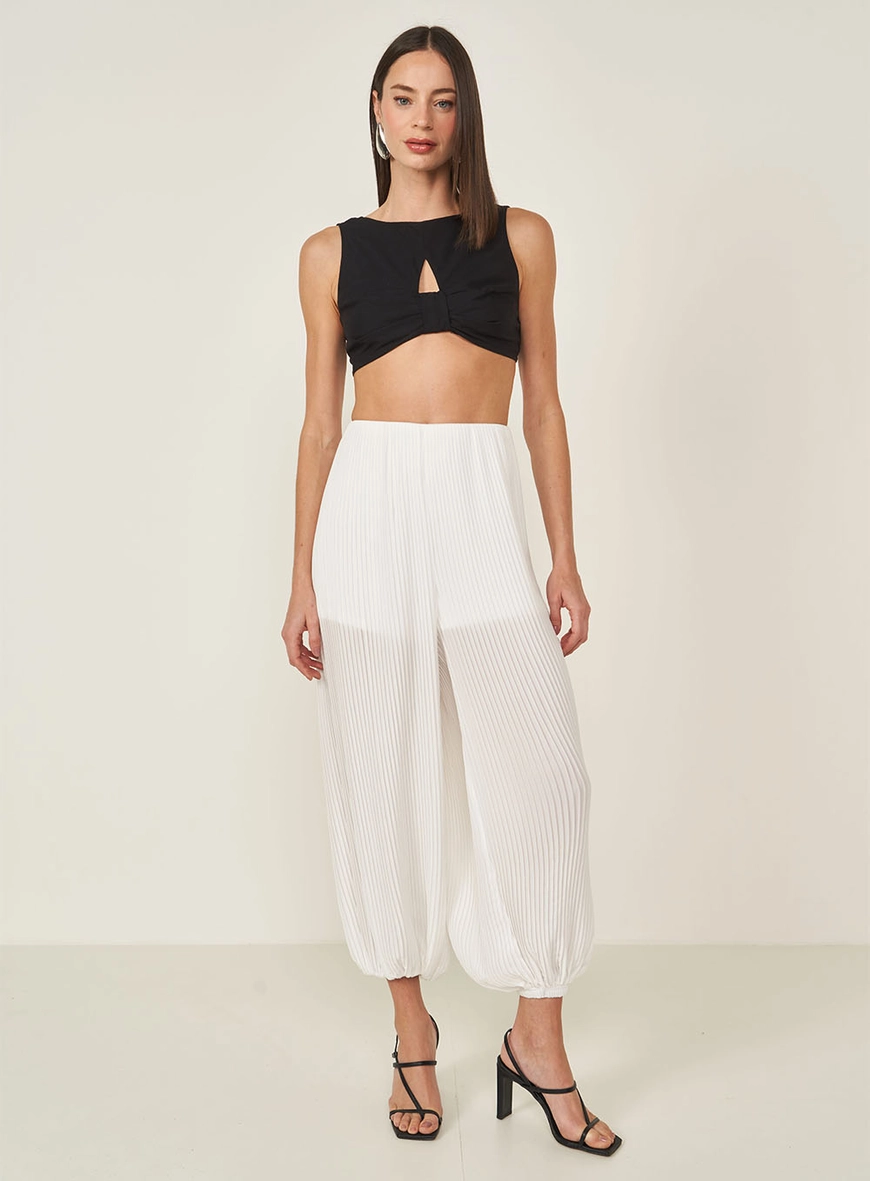 Calça Feminina Ballon Plissada