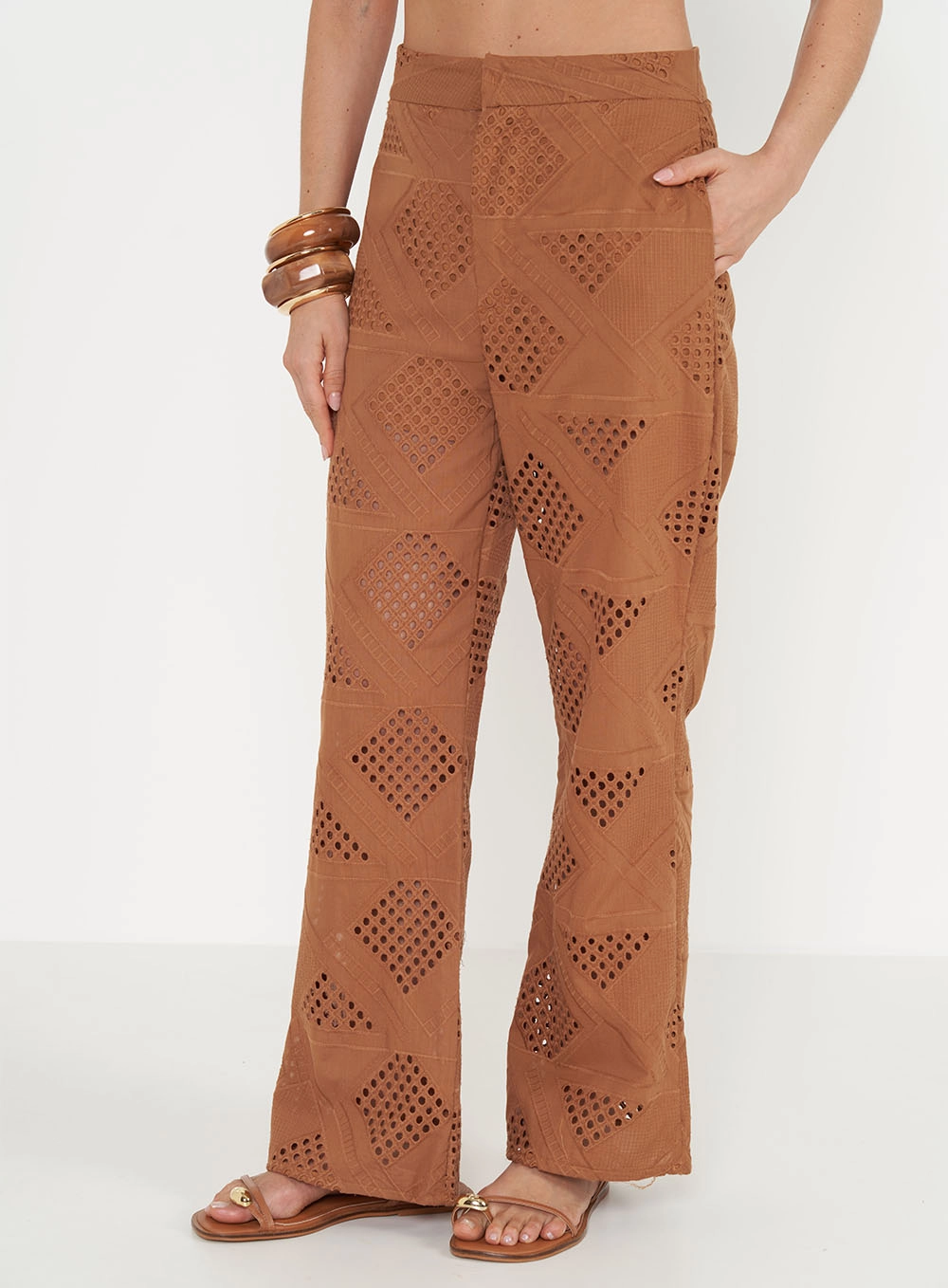 Calça Joana Em Laise Bege