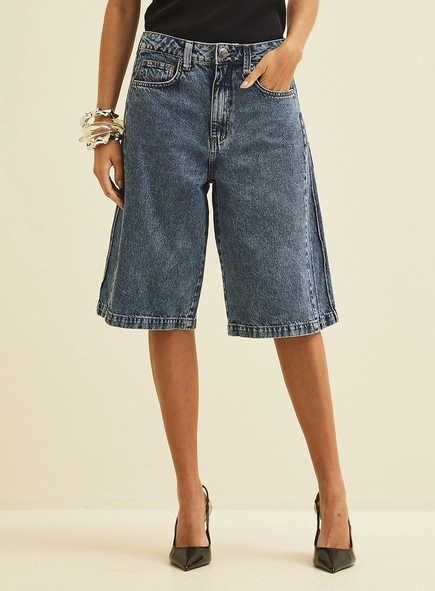Bermuda Jeans Feminina Alongada