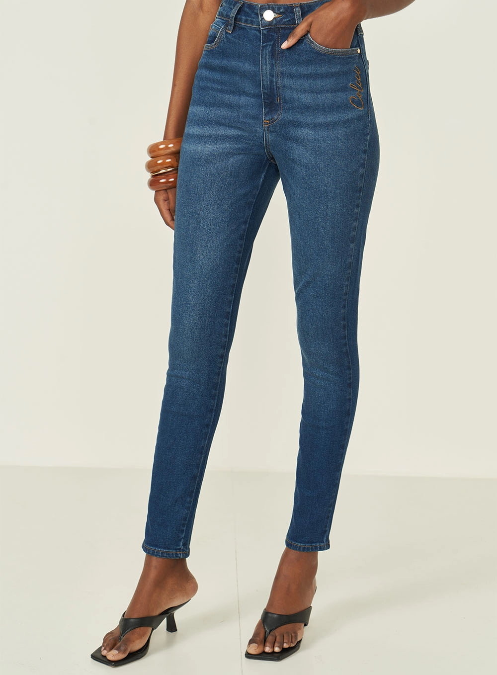 Calça Jeans Bruna Stretch Reta Índigo