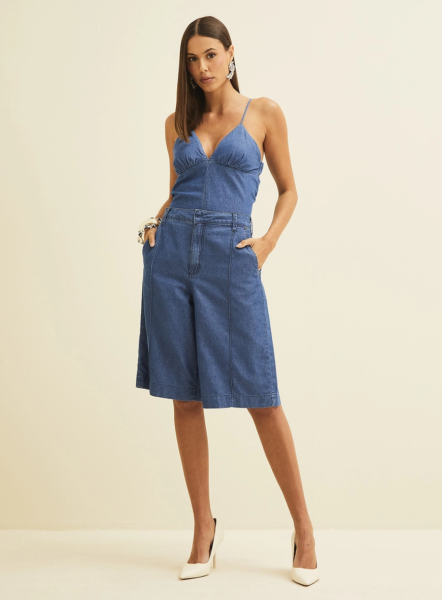 Bermuda Jeans Feminina Índigo