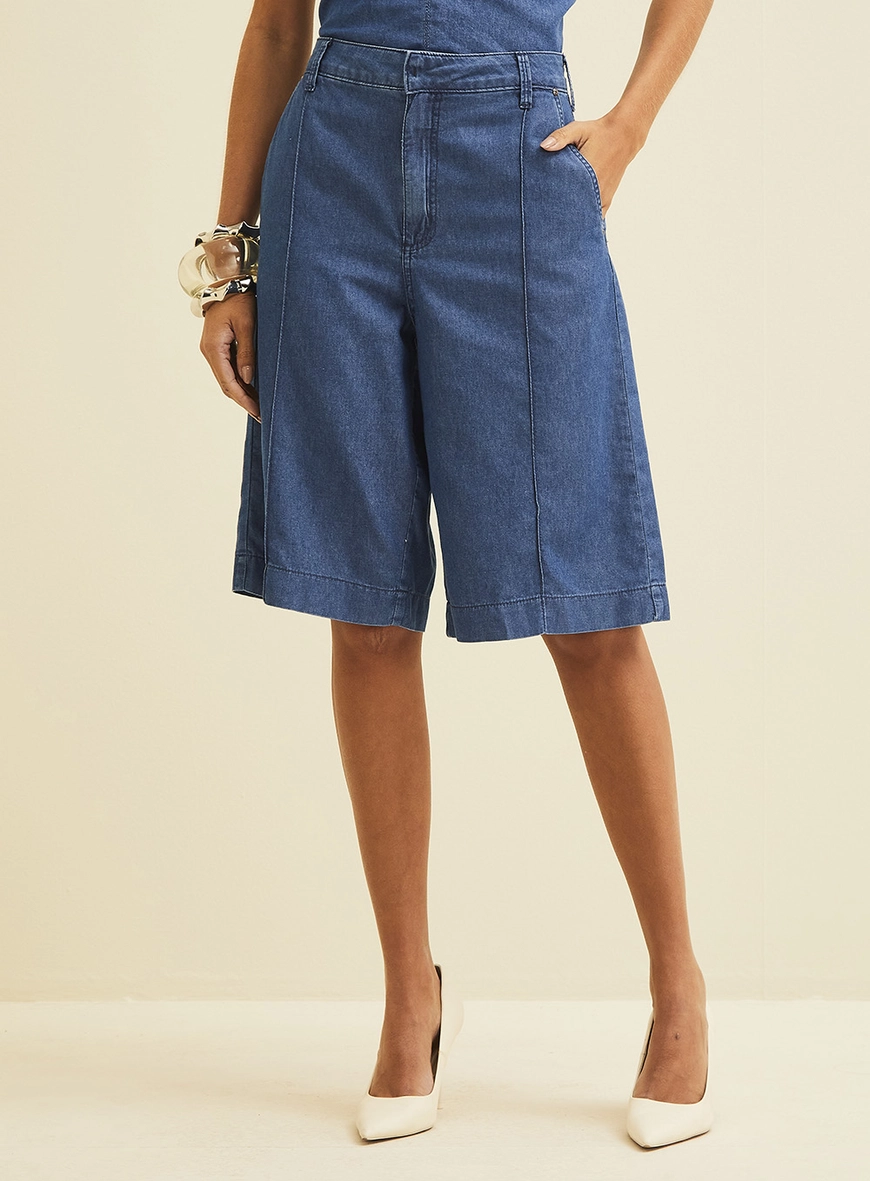 Bermuda Jeans Feminina Índigo