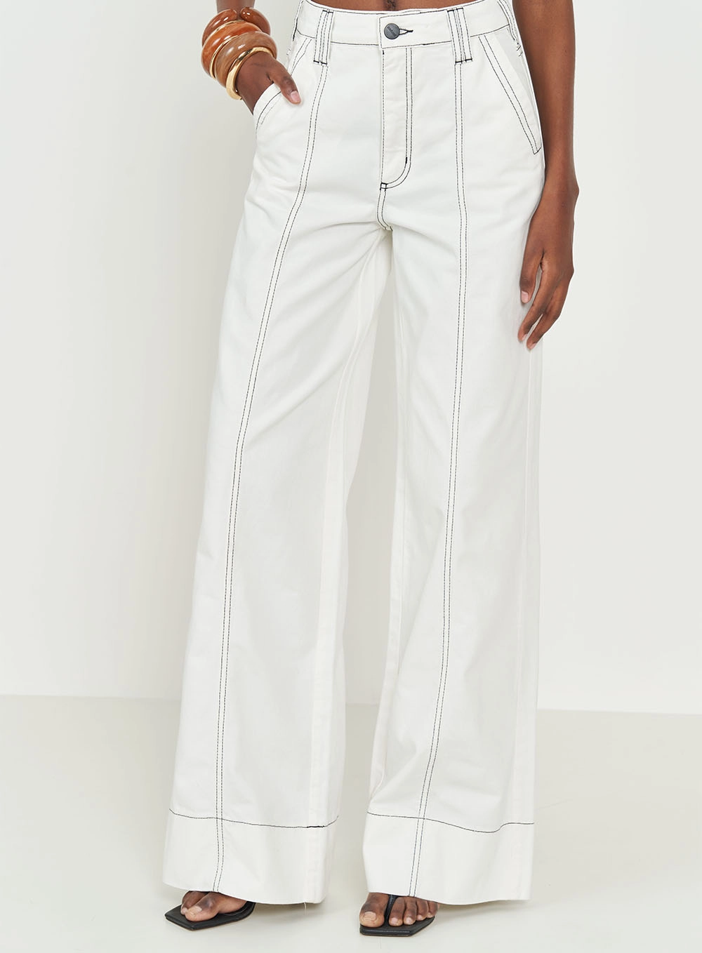 Calça Wide Leg Silvia Off Shell