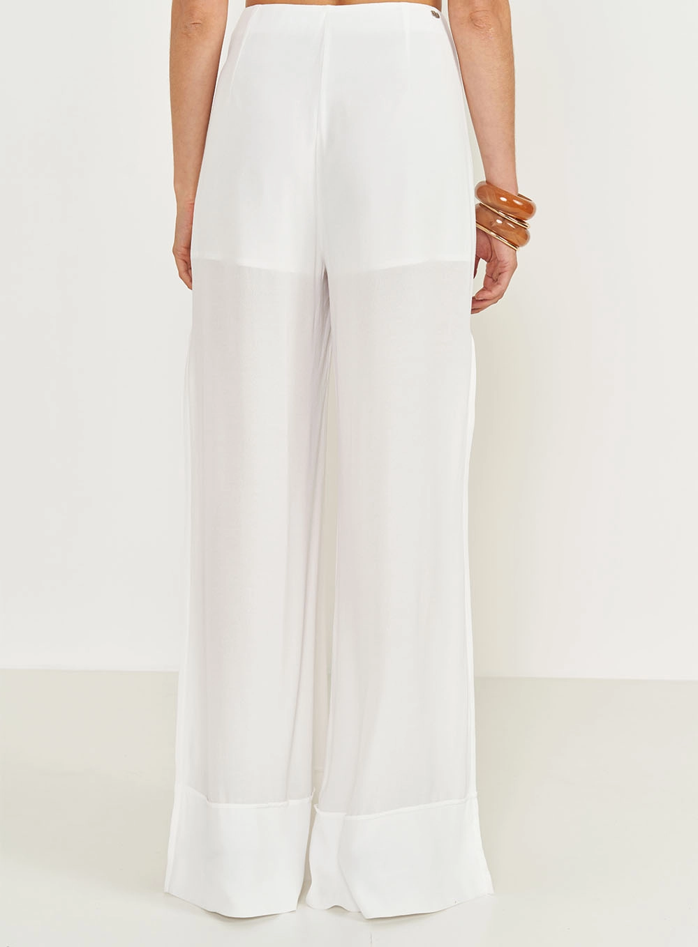 Calça Joana Pantalona Com Fenda Off Shell
