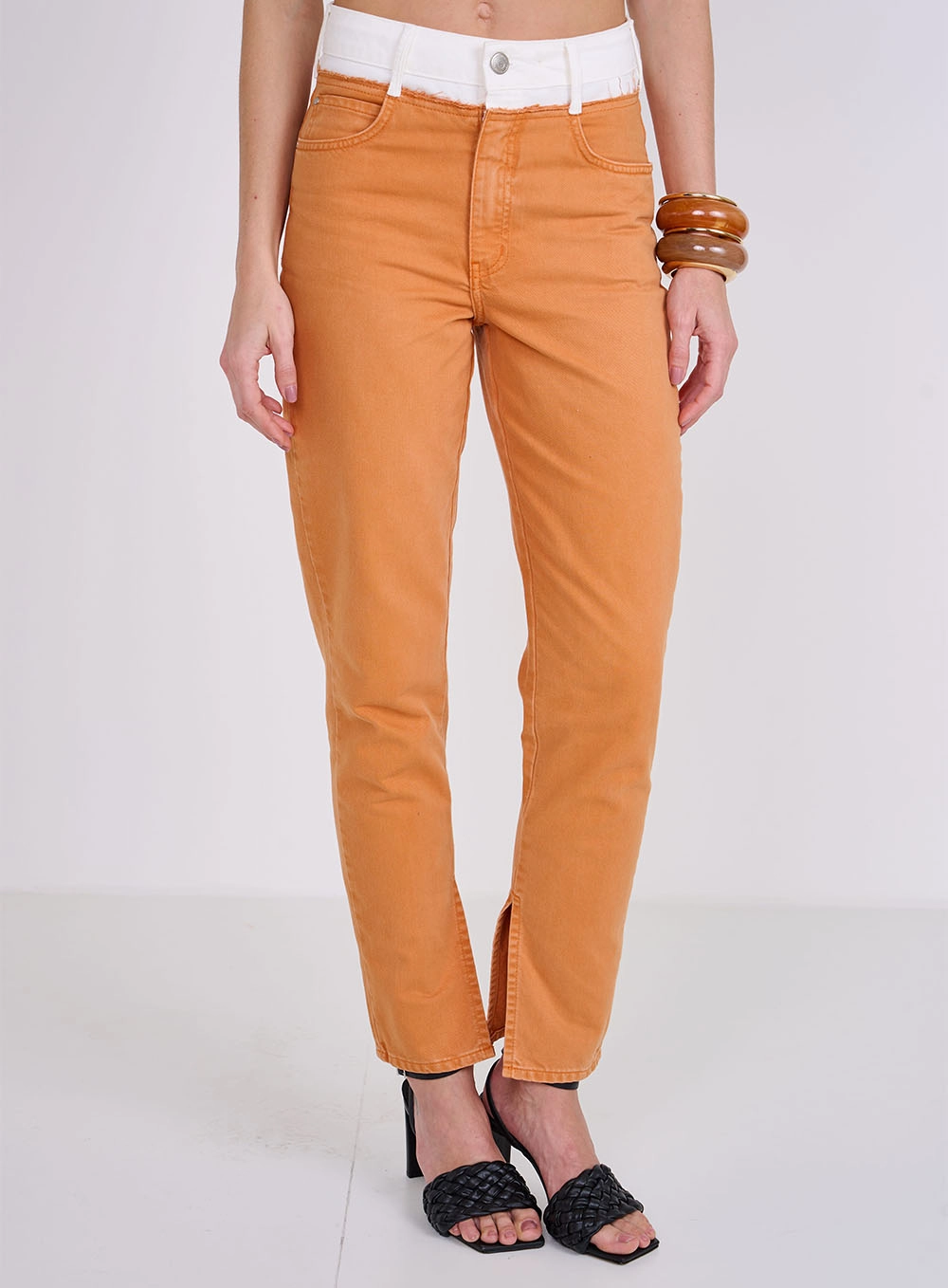 Calça Sarja Bruna Duo Laranja