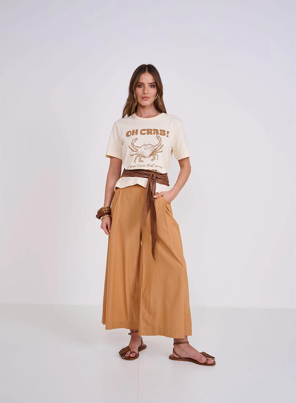 Calça Cropped Jade Bege