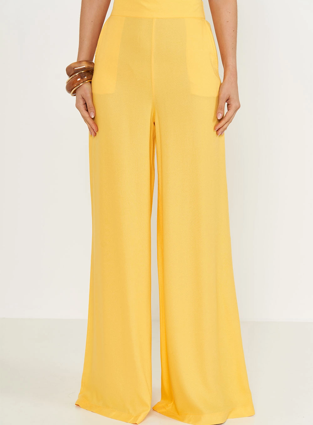 Calça Joana Wide Leg Amarelo