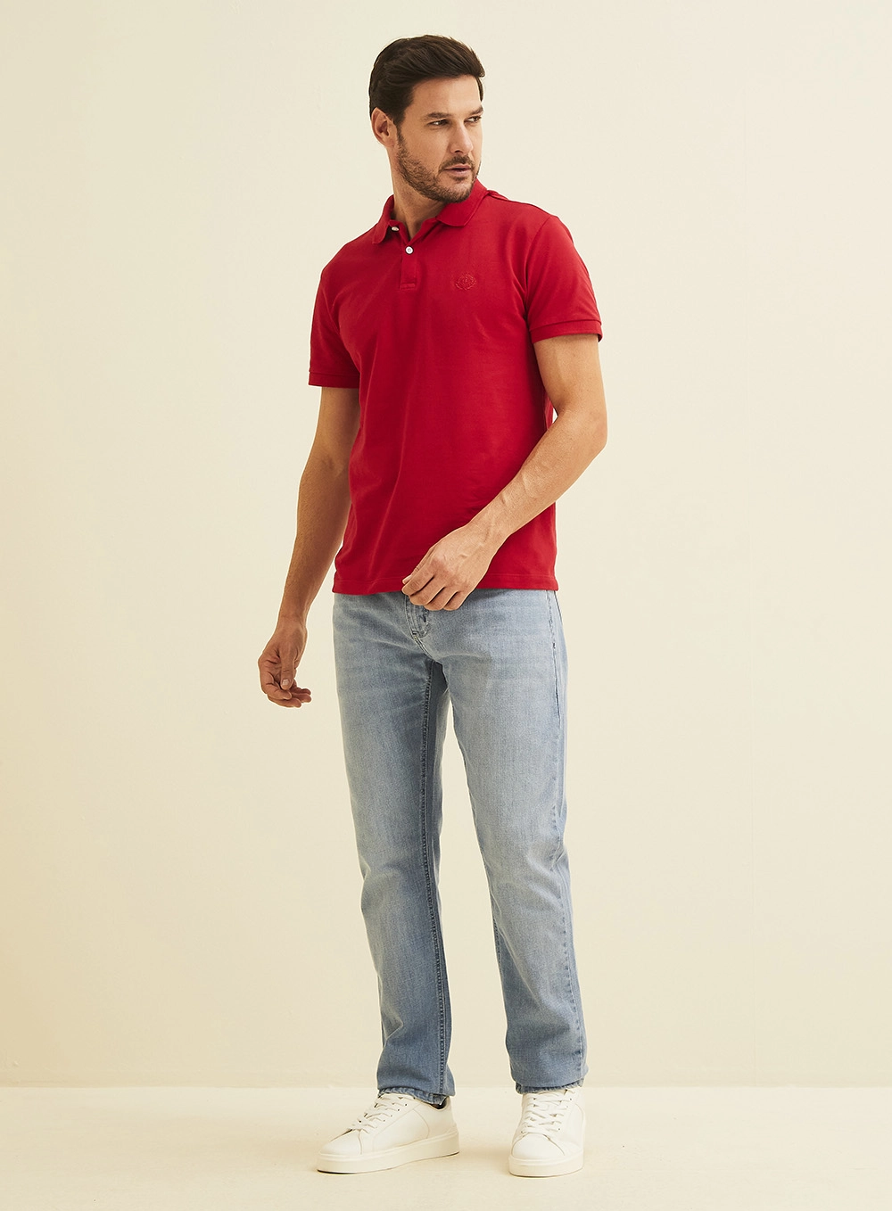 Polo Masculina Manga Curta Vermelho 1