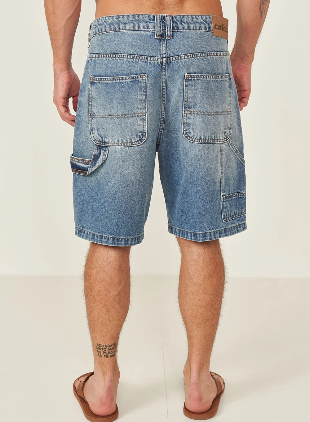 Bermuda Masculina Jeans Baggy Índigo