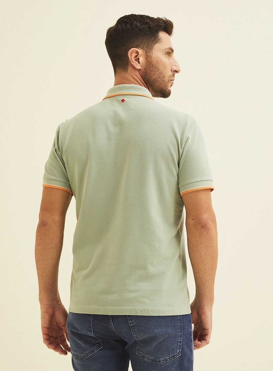 Polo Masculina Masculina Muscle Verde