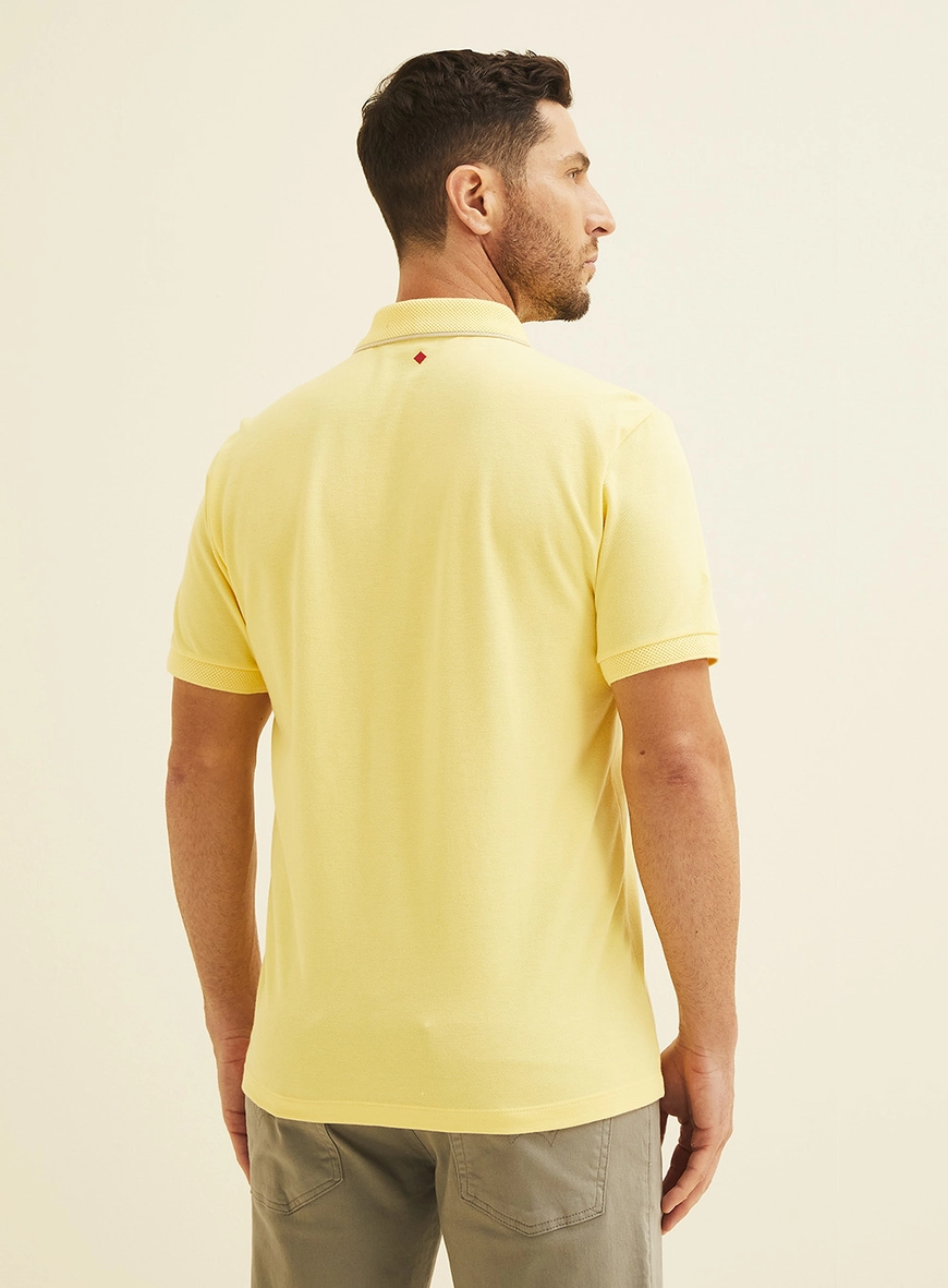 Polo Masculina Manga Curta Amarelo