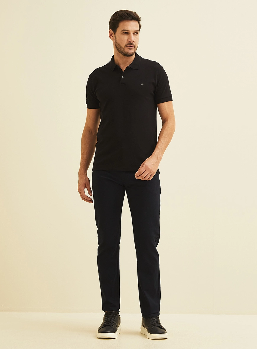 Polo Masculina Manga Curta Preto