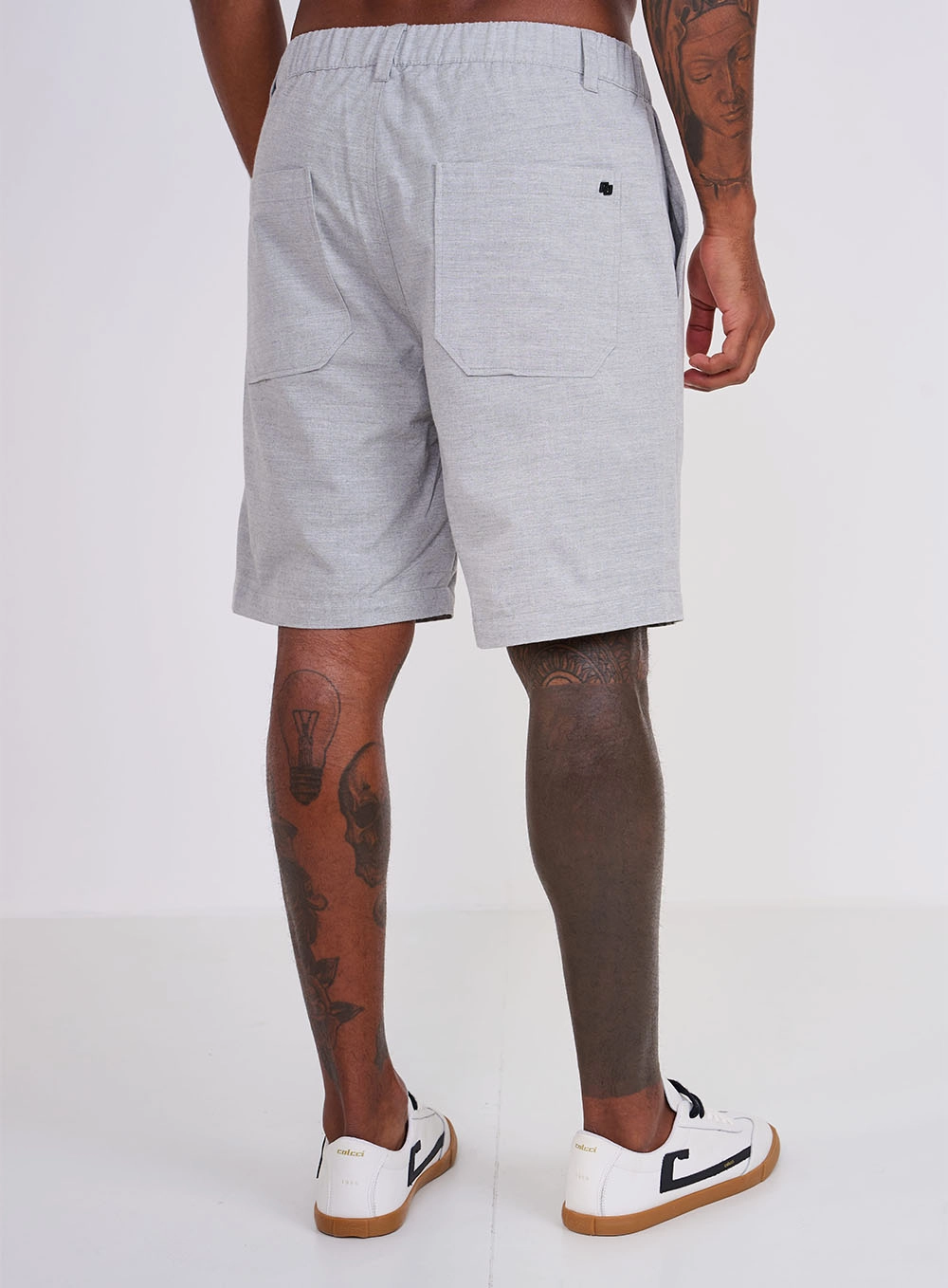 Bermuda New Chino Cós Com Elástico Cinza