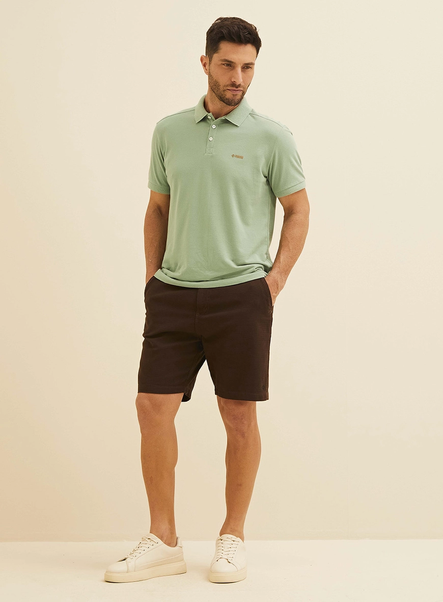 Polo Masculina Muscle Logo Forum Bordada Verde