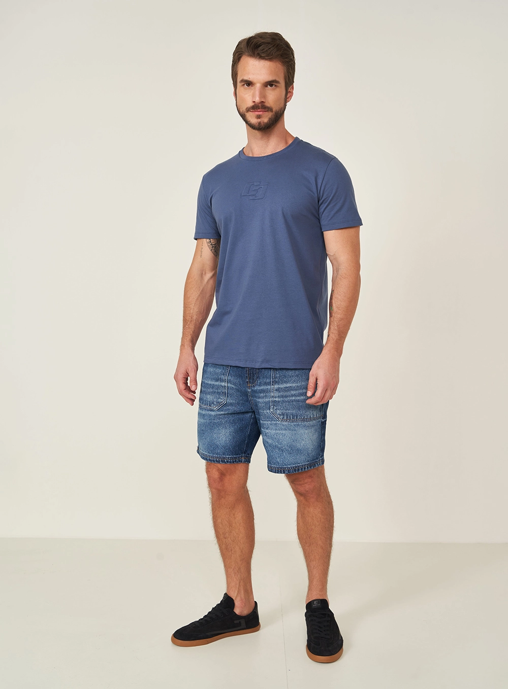 Bermuda Jeans Loose Índigo